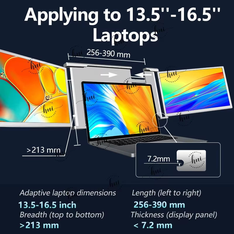 2024 New FOPO 14 Inch 1080P Dual Bulk Lcd Monitors Usb C and Hd Port Laptop Screen Extender Triple Portable Monitor