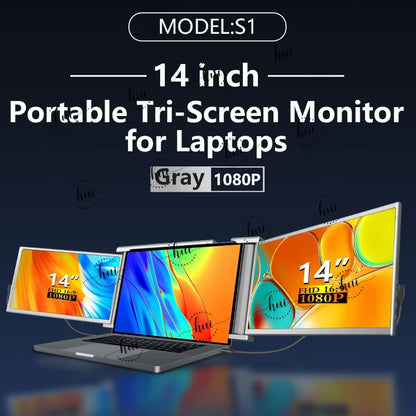 2024 New FOPO 14 Inch 1080P Dual Bulk Lcd Monitors Usb C and Hd Port Laptop Screen Extender Triple Portable Monitor