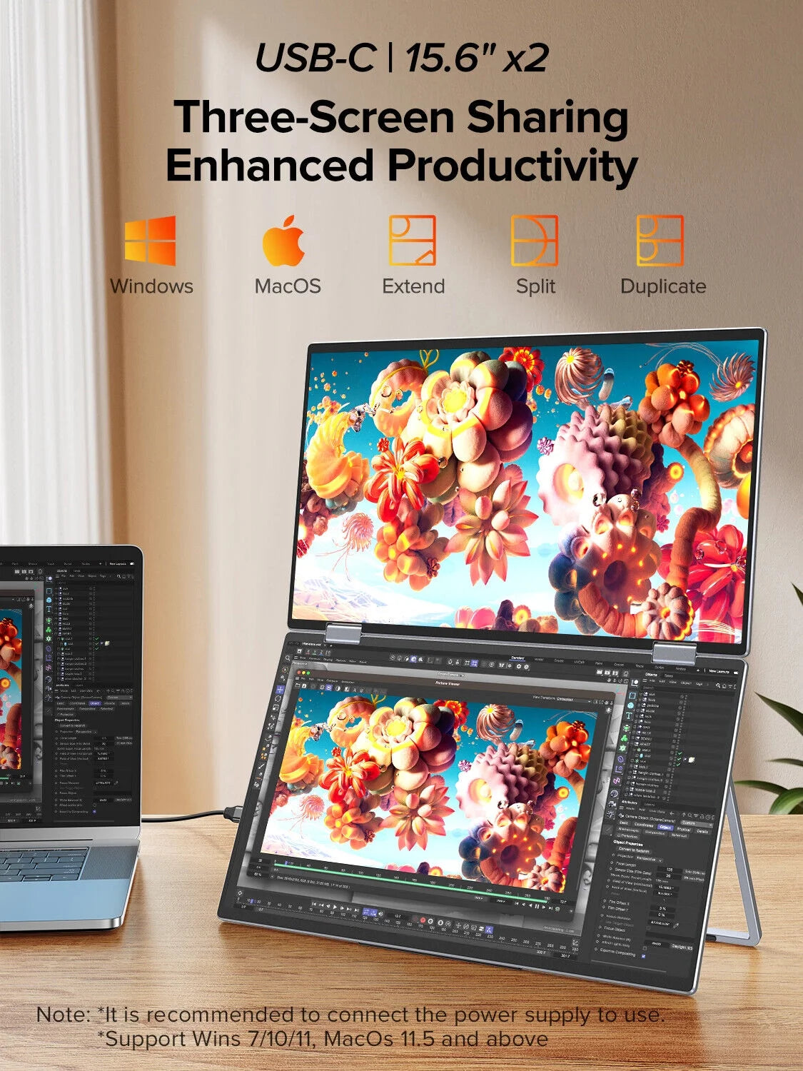 15.6" 1920 X 1080 LCD Computer Monitor, Gray